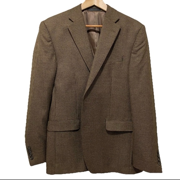 Ralph Lauren Brown Houndstooth Sport Coat Blazer Men’s 40R Classic - Picture 5 of 14